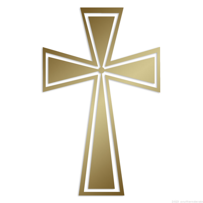 Outline Cross - Decal Sticker - Multiple Colors & Sizes - ebn6820